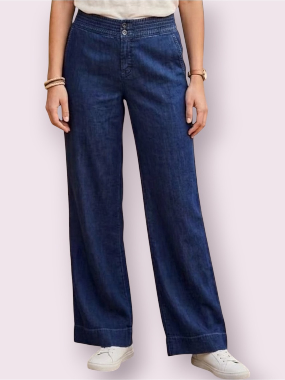 Joie Starboard Pant Trousers Relaxed Wide Leg Linen Blend Dark Navy Blue Size 6